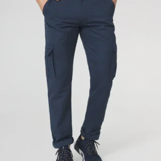 Pantacourt Homme Ceinture Semi-élastiquée Marine