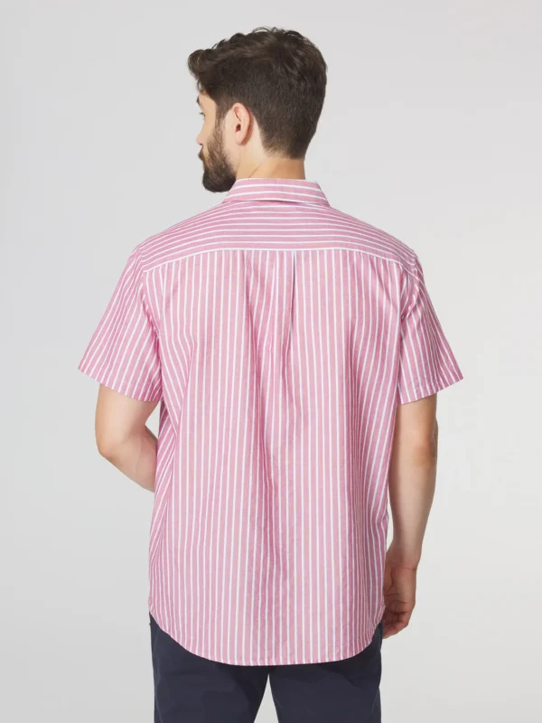 Chemise Homme Coupe Confort Rayures Rouge et Blanc - Image 4