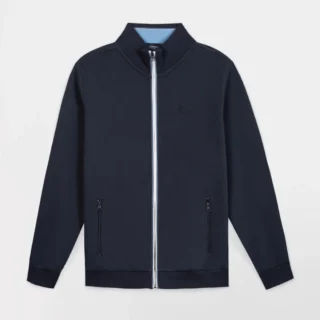 Sweat Zippé Homme Col Montant Marine